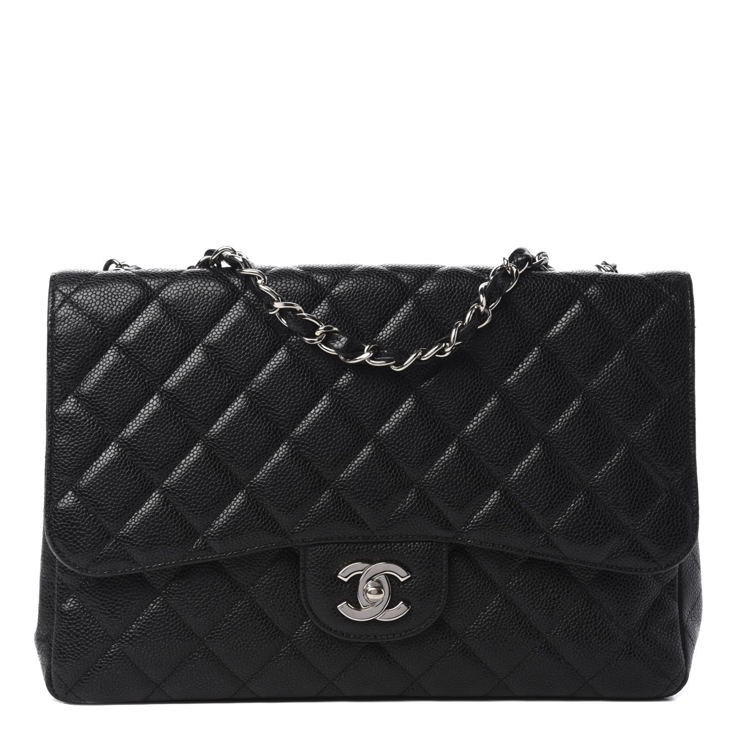 Chanel Caviar Quilted Jumbo Single Flap Black 1 of 10