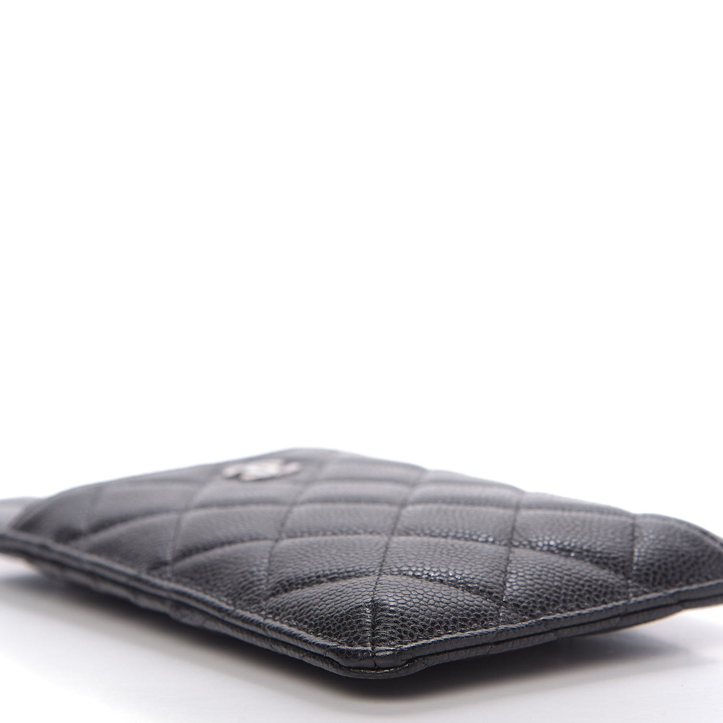 Caviar Quilted Classic Flat Wallet Pouch Black