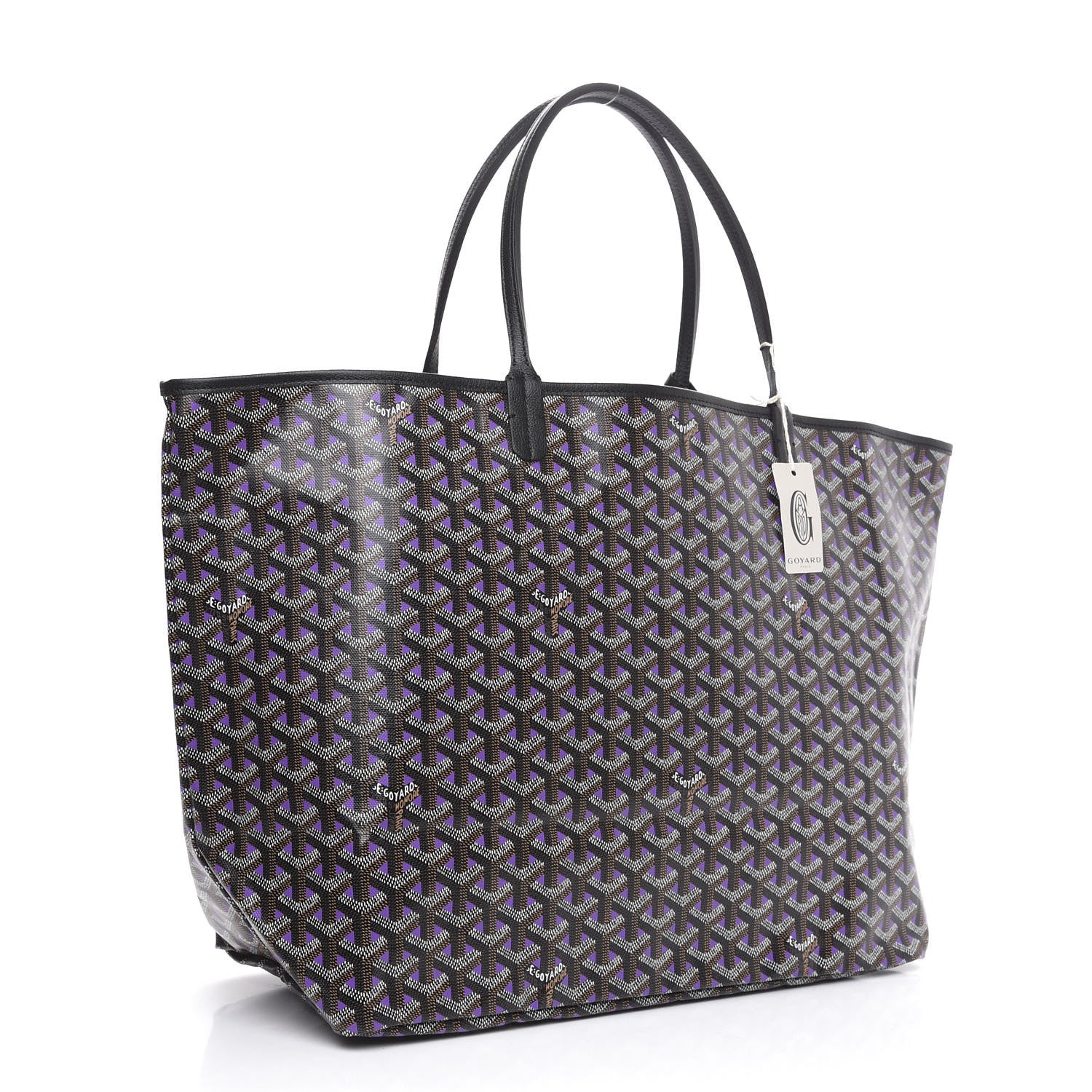 Goyard Goyardine Saint Louis Claire Voie GM Black Purple 3 of 8