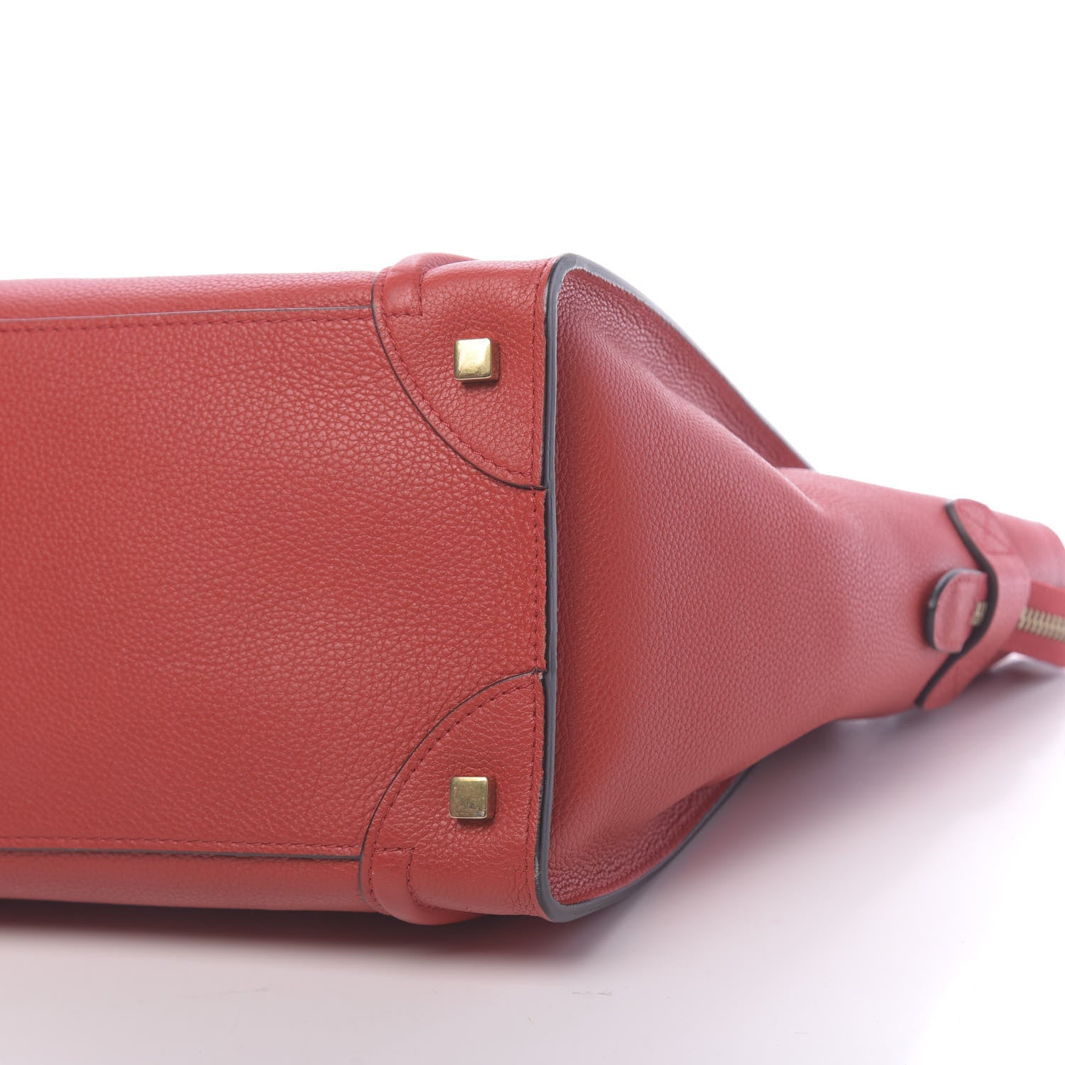 Celine Drummed Calfskin Mini Luggage Coquelicot 8 of 9