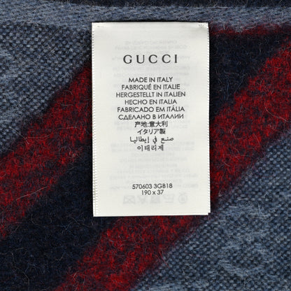 Gucci Wool Alpaca Monogram Web New Nikky Scarf Midnight Blue 4 of 4