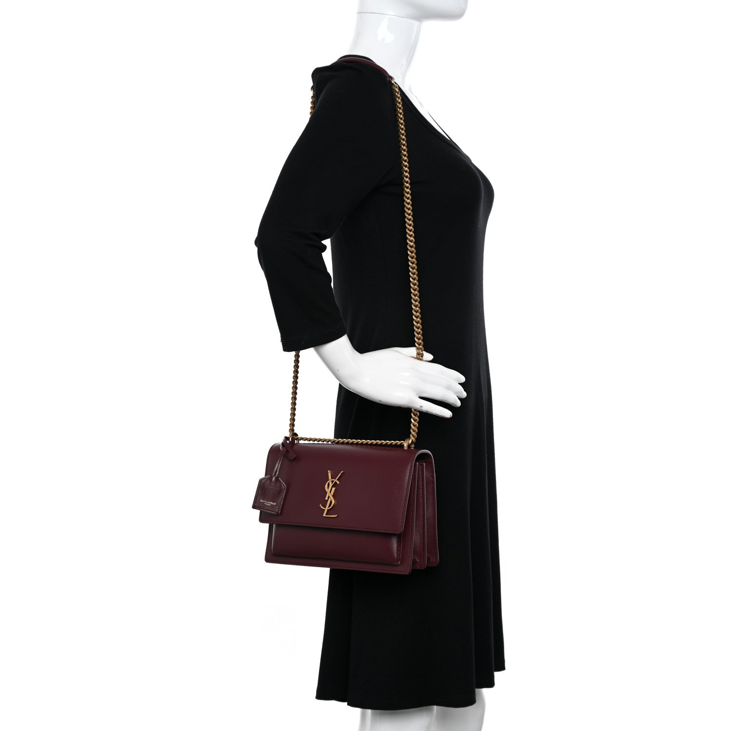 Saint Laurent Calfskin Medium Monogram Sunset Rouge Legion 2 of 11