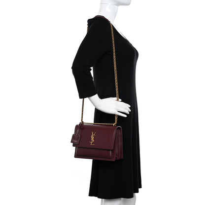 Saint Laurent Calfskin Medium Monogram Sunset Rouge Legion 2 of 11