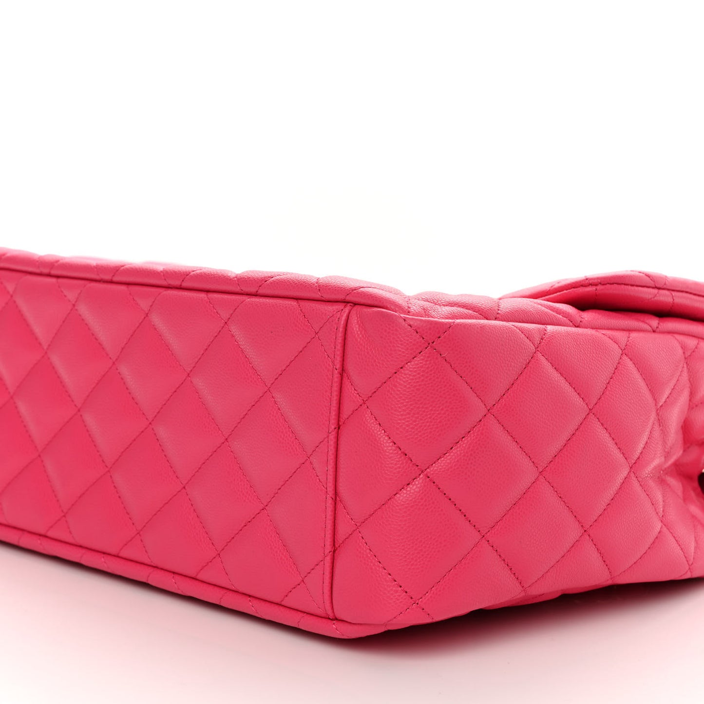 Caviar Quilted XXL Travel Flap Bag Dark Pink