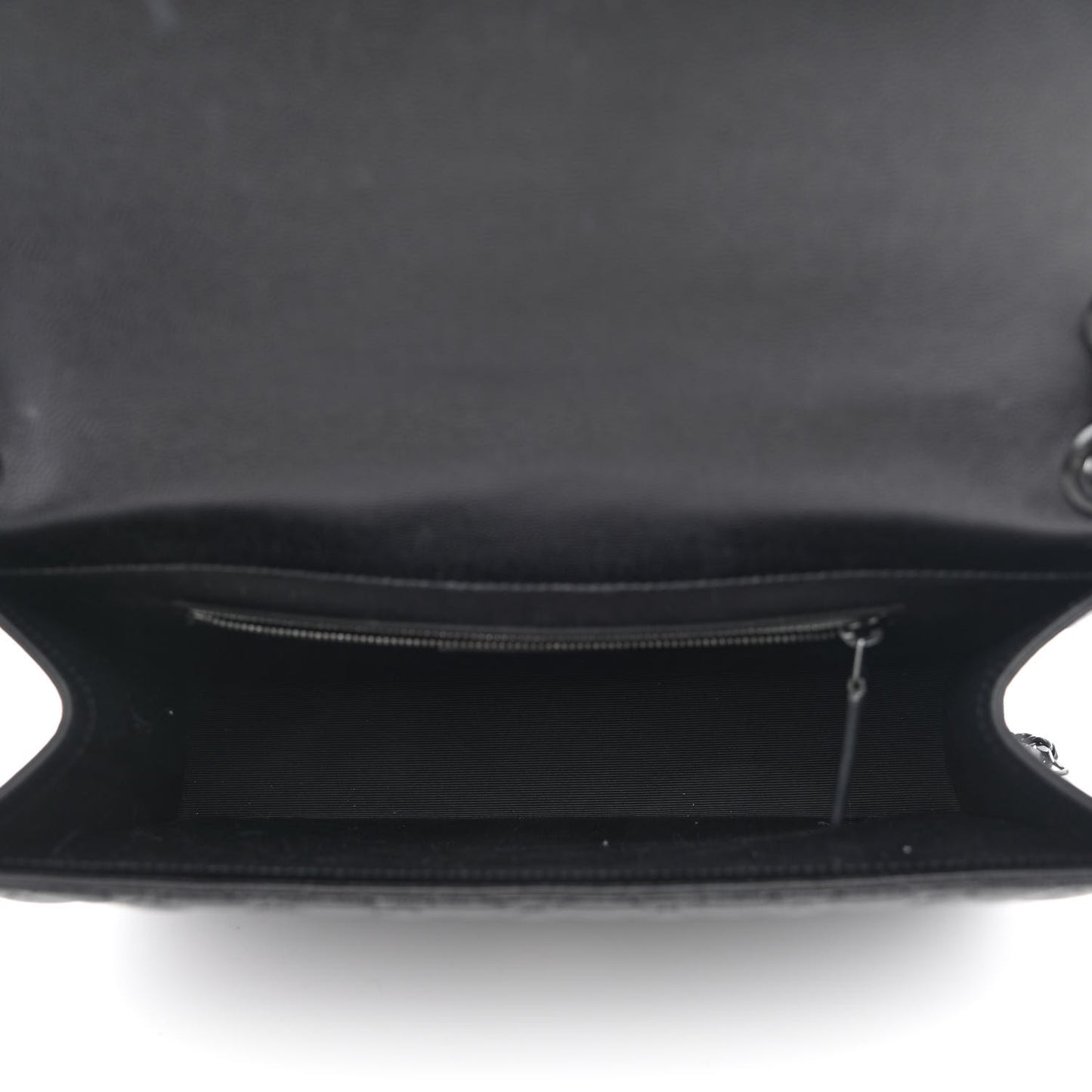 Grain De Poudre Textured Mixed Matelasse Large Triquilt Monogram Monochrome Satchel Black