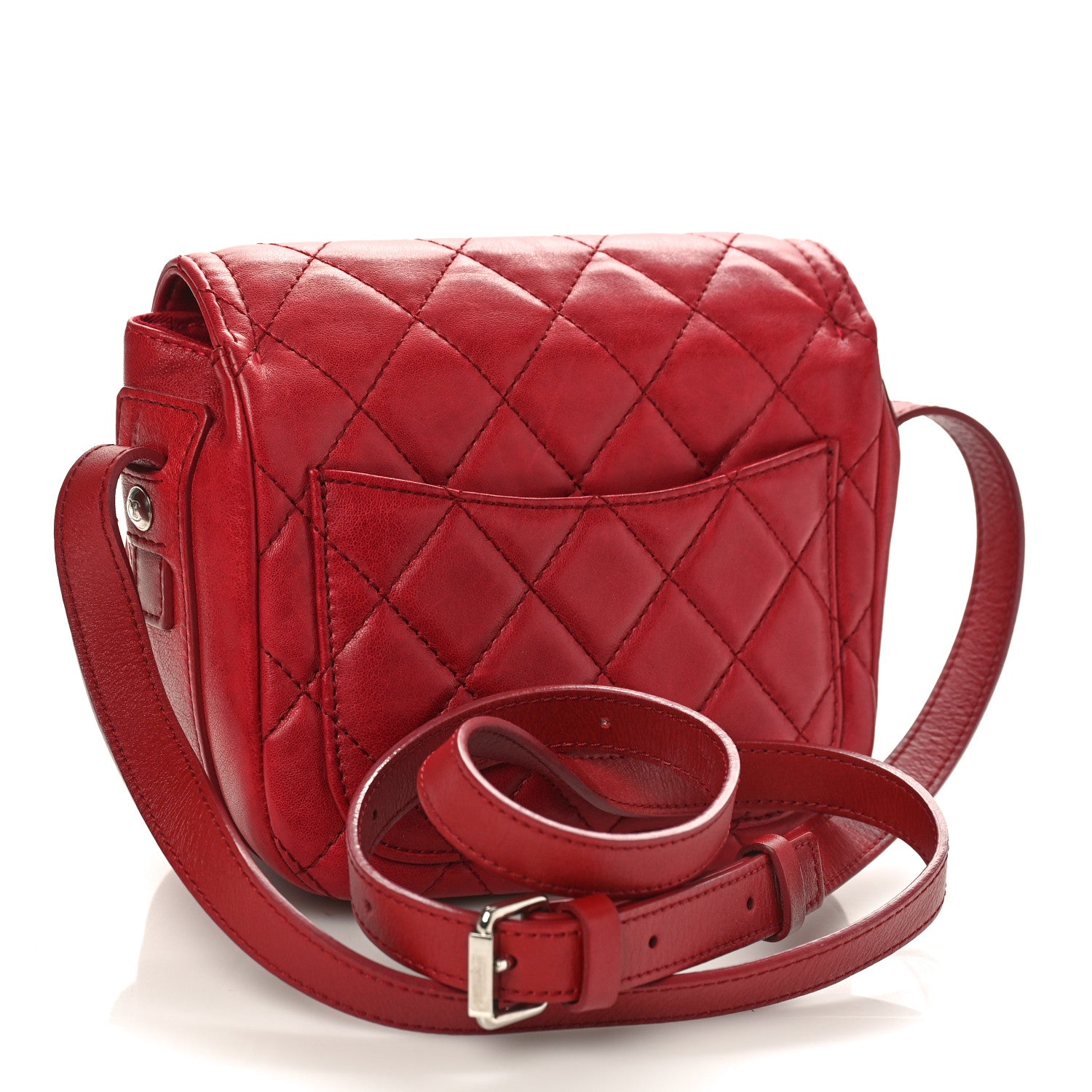 Chanel Lambskin Quilted Messenger Bag Red 2 of 12