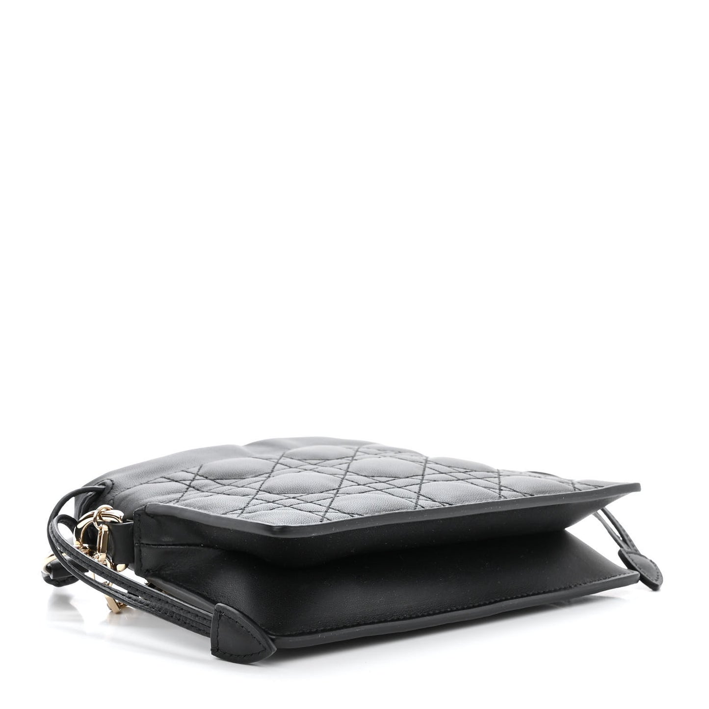 Lambskin Cannage Milly Mini Drawstring Bag Black