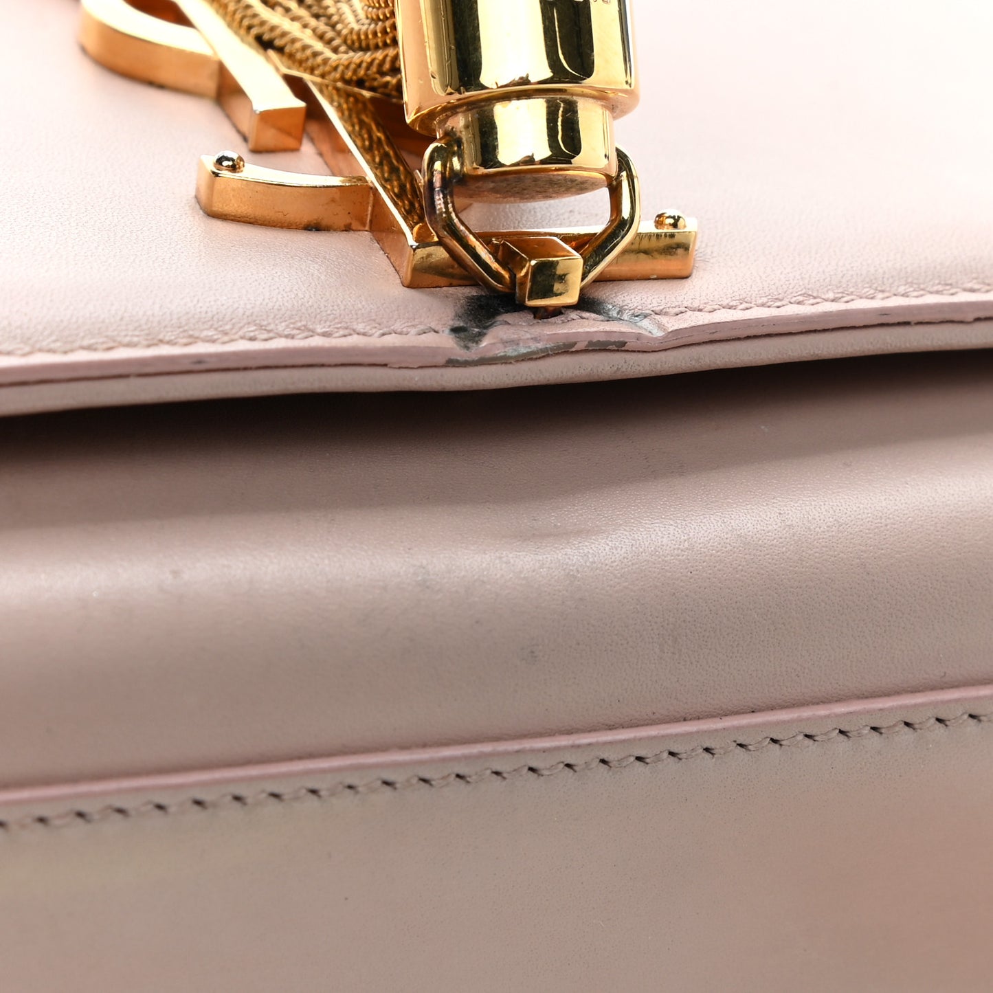 Smooth Calfskin Medium Classic Monogram Kate Tassel Satchel Pink