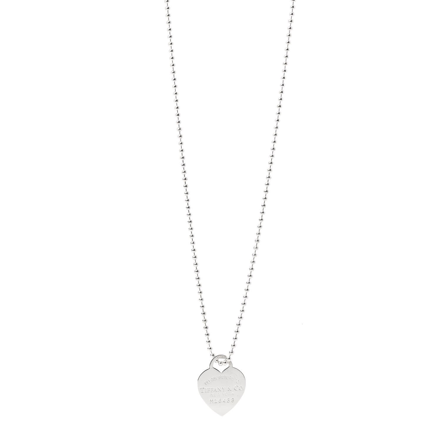 Tiffany Sterling Silver Long Return to Tiffany Heart Pendant Necklace 1 of 6