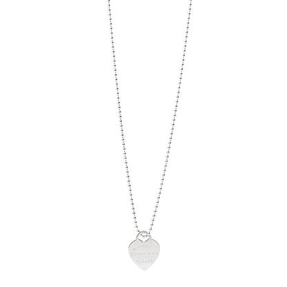 Tiffany Sterling Silver Long Return to Tiffany Heart Pendant Necklace 1 of 6