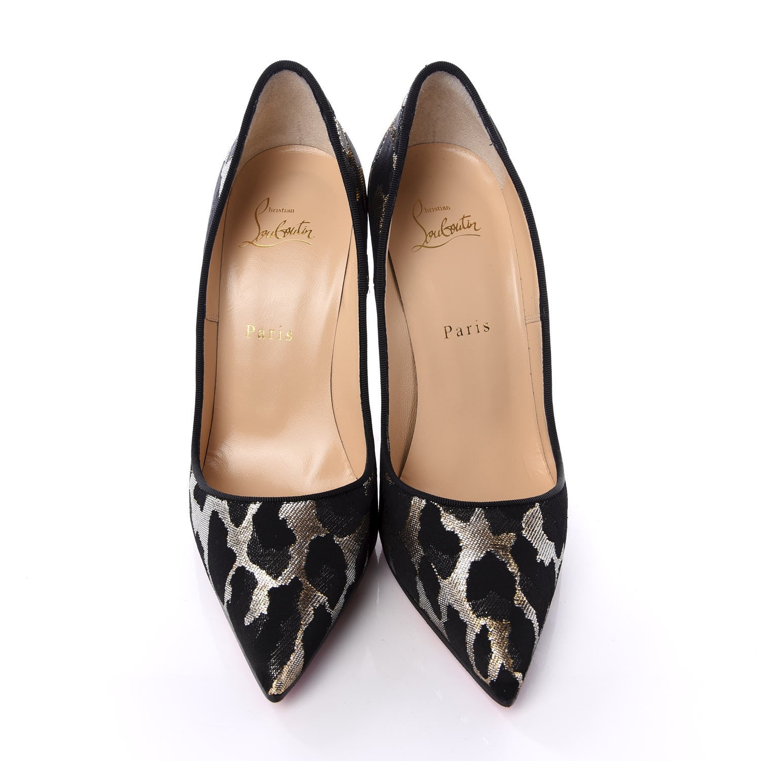Christian Louboutin Lurex Feline So Kate 120 Pumps 38.5 Black Gold 4 of 10
