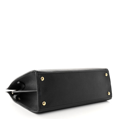 Burberry Grainy Calfskin Medium Title Bag Black 4 of 11