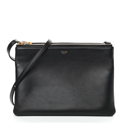 Celine Lambskin Large Trio Crossbody Bag Black 1 of 10