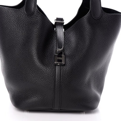 Hermes Taurillon Clemence Picotin Lock 22 MM Black 8 of 10