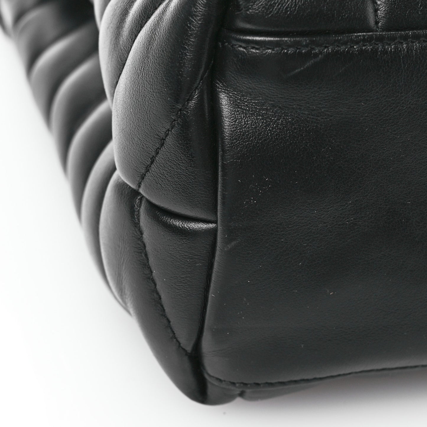 Calfskin Y Quilted Monogram Medium Loulou Chain Satchel Black