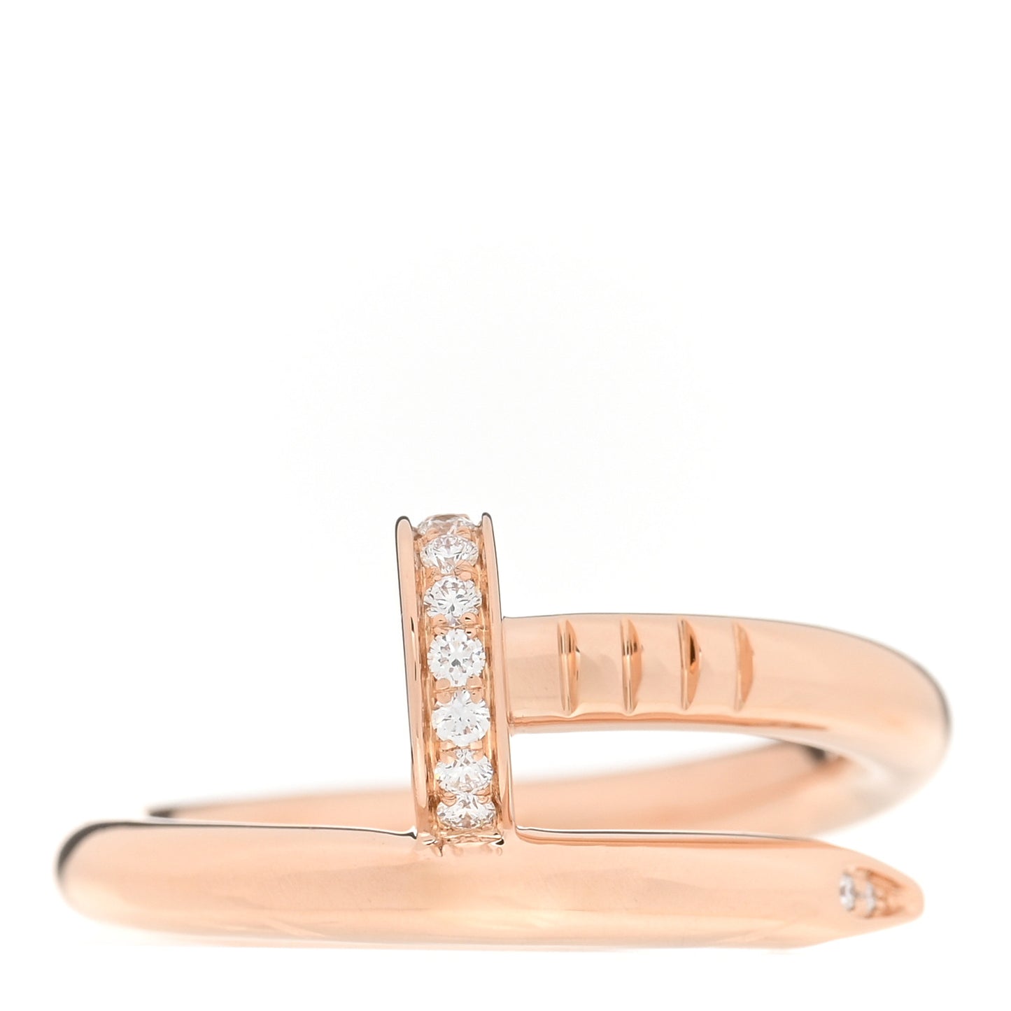 18K Pink Gold Diamond Juste Un Clou Ring 50 5.25