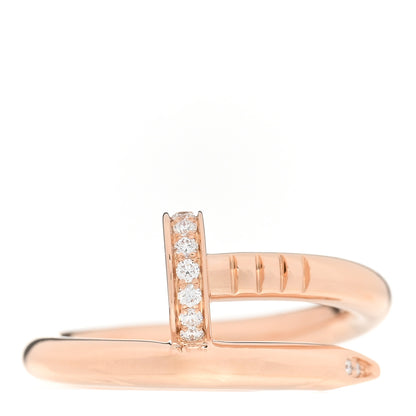 Cartier 18K Pink Gold Diamond Juste Un Clou Ring 50 5.25 1 of 5