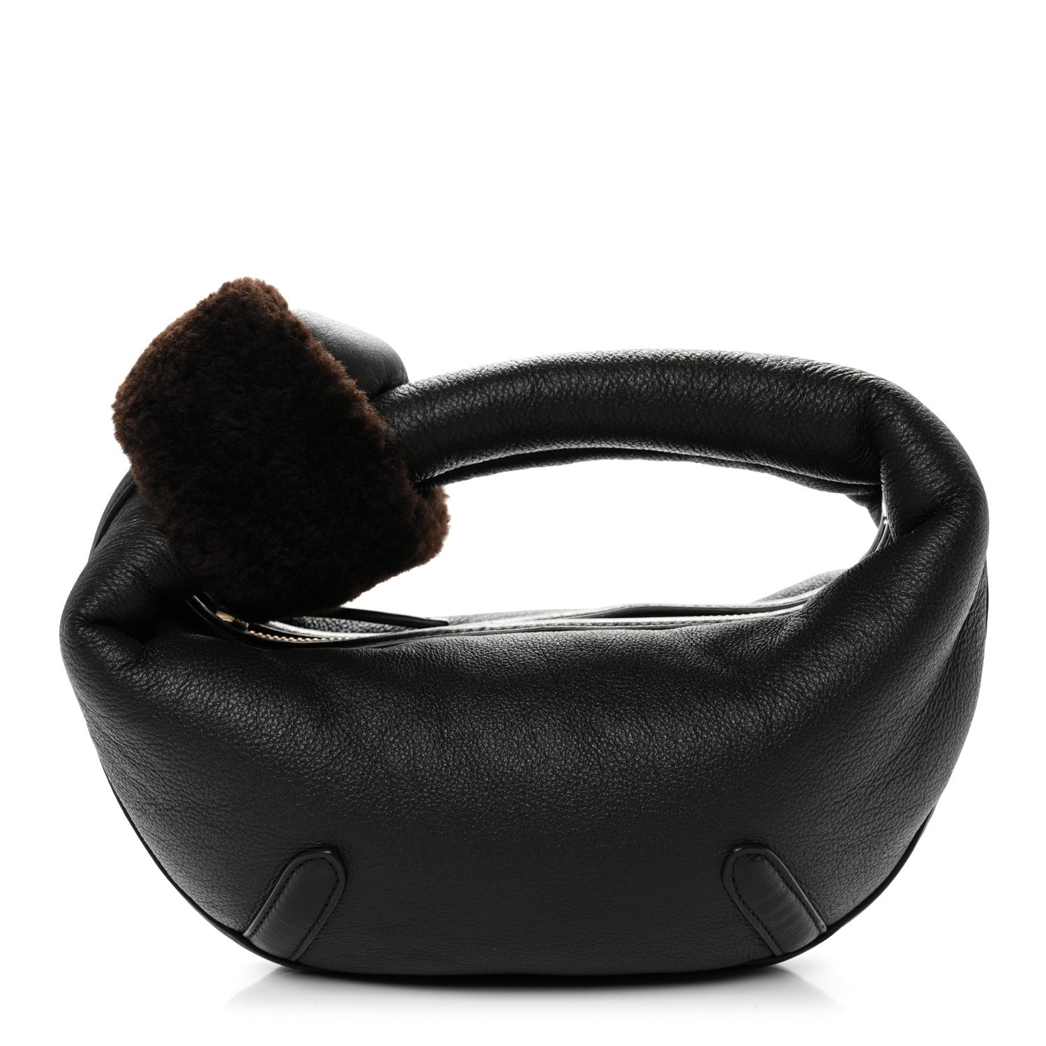 Bottega Veneta Calfskin Shearling Aviator Mini Jodie Dark Brown Fondant 1 of 11