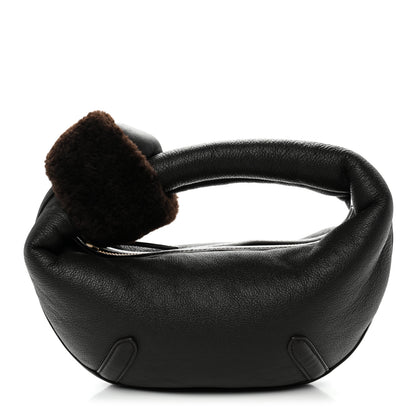 Bottega Veneta Calfskin Shearling Aviator Mini Jodie Dark Brown Fondant 1 of 11