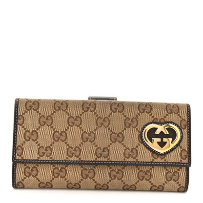 Gucci Monogram Lovely Heart Continental Wallet Brown 1 of 13