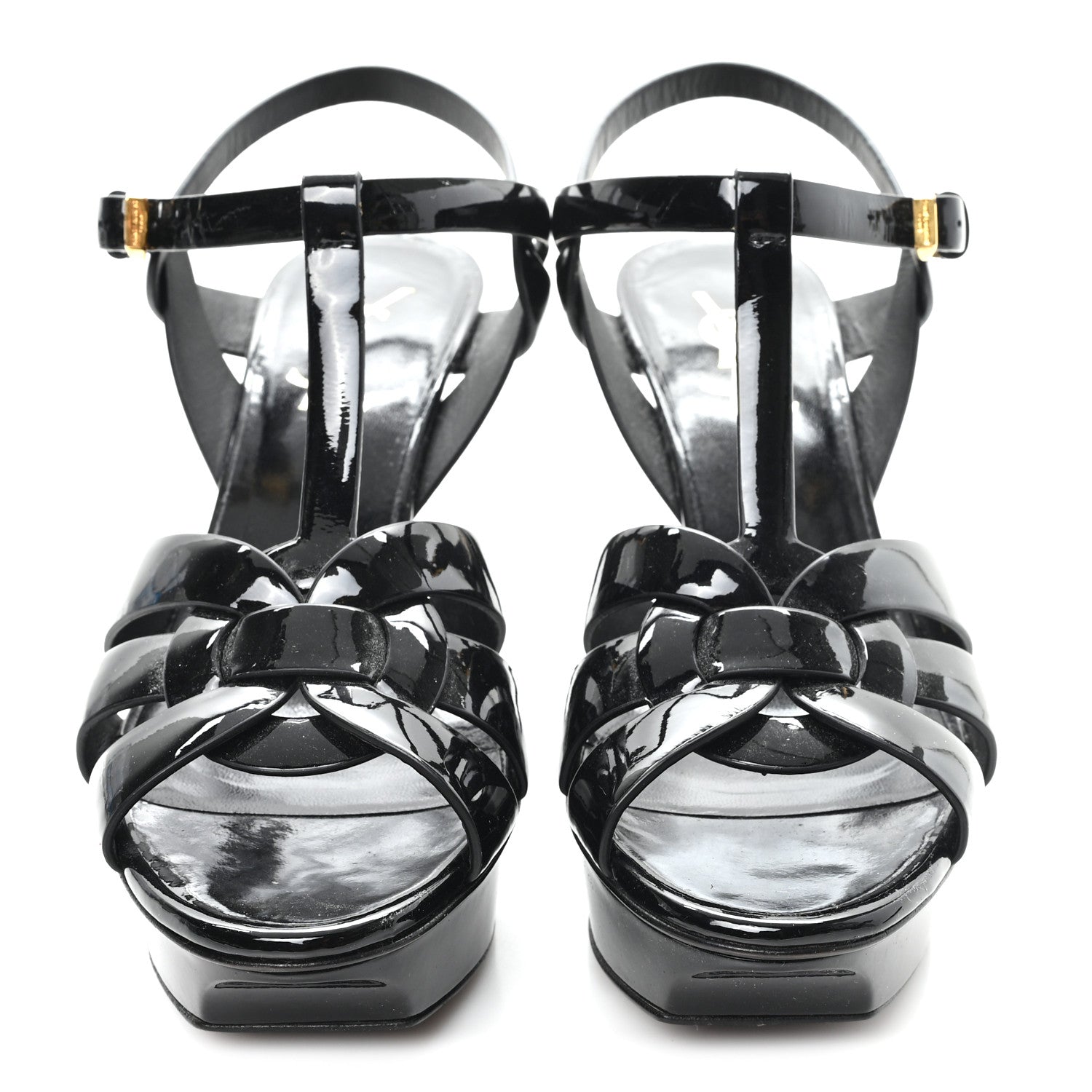 Saint Laurent Patent Tribute 75 Platform Sandals 37 Black 3 of 10