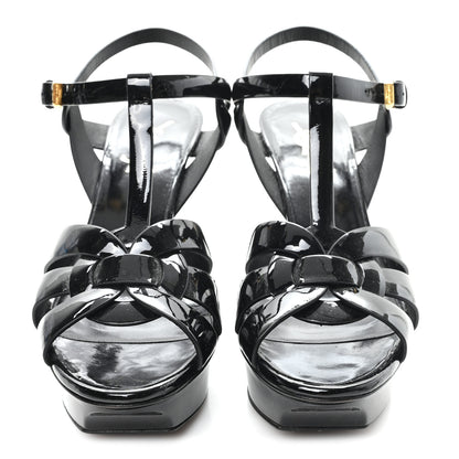 Saint Laurent Patent Tribute 75 Platform Sandals 37 Black 3 of 10