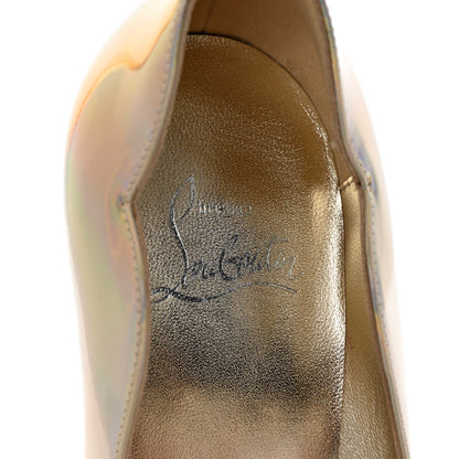Christian Louboutin Metallic Patent Psychic Hot Chick 100 Pumps 38 Platine 6 of 12