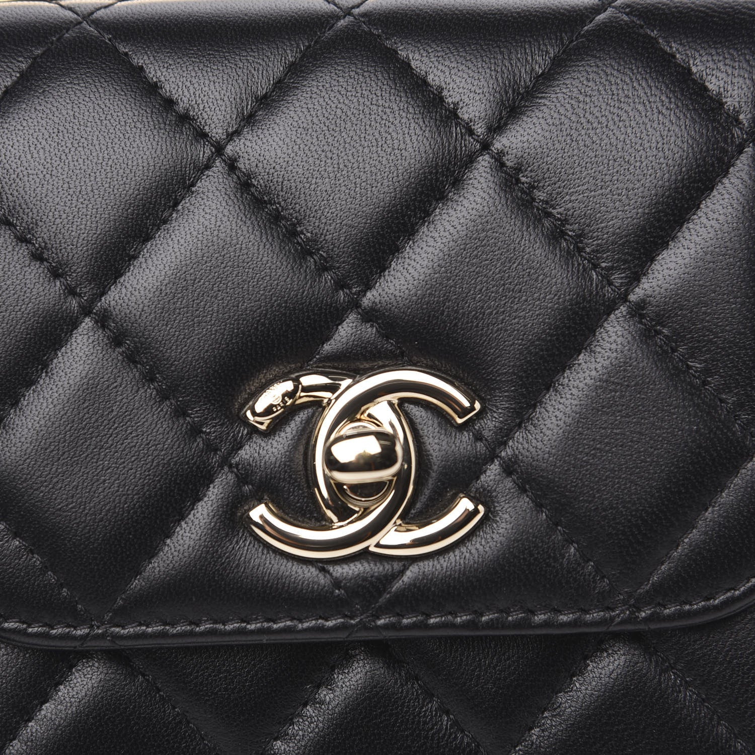 Chanel Lambskin Quilted Mini Trendy CC Chain Wallet Black 9 of 10