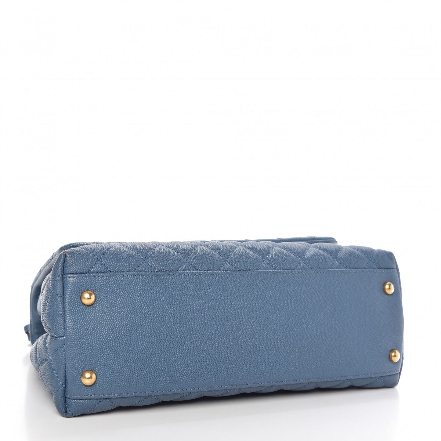Caviar Quilted Small Coco Handle Flap Blue