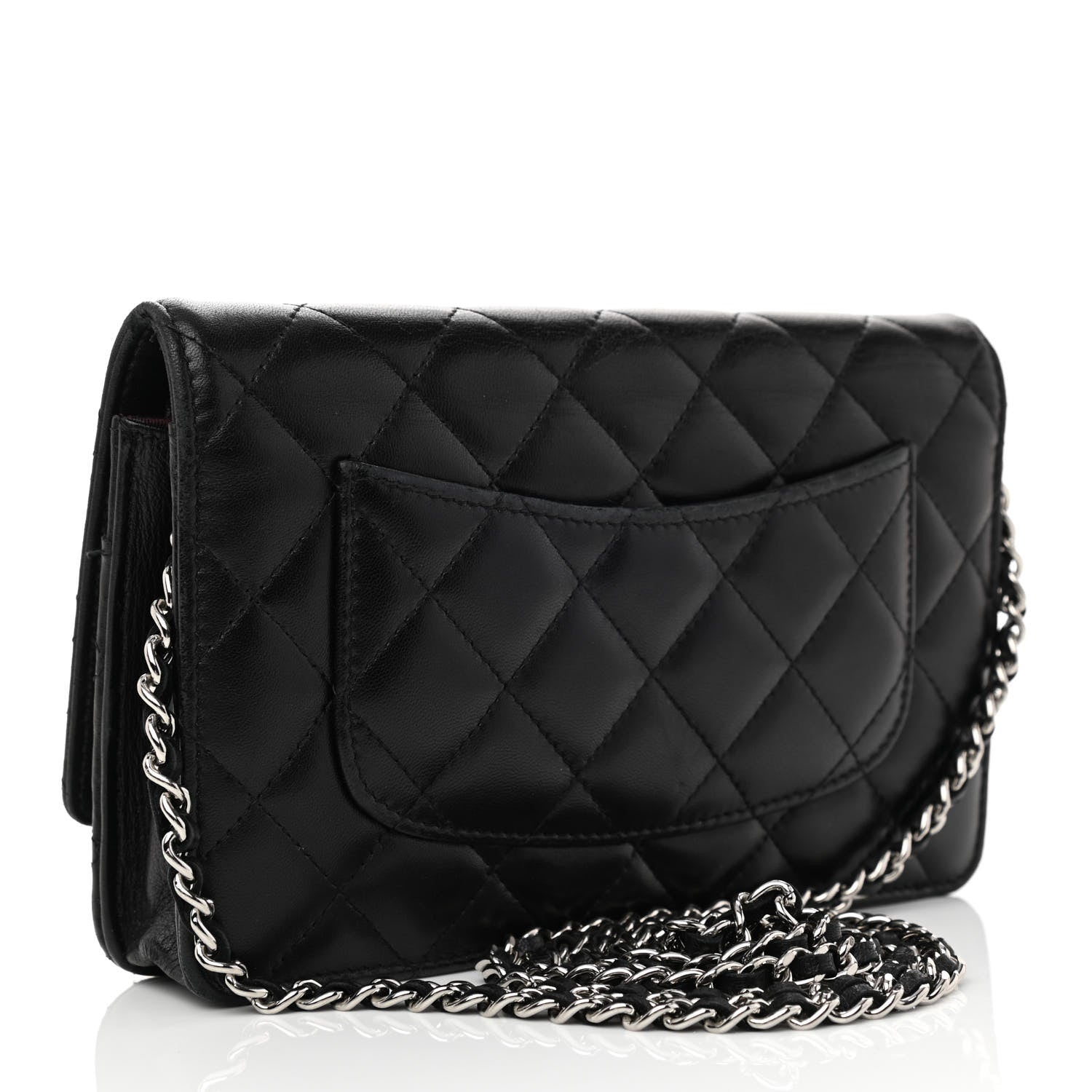 Chanel Lambskin Quilted Wallet On Chain WOC Black 3 of 13