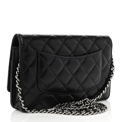 Chanel Lambskin Quilted Wallet On Chain WOC Black 3 of 13