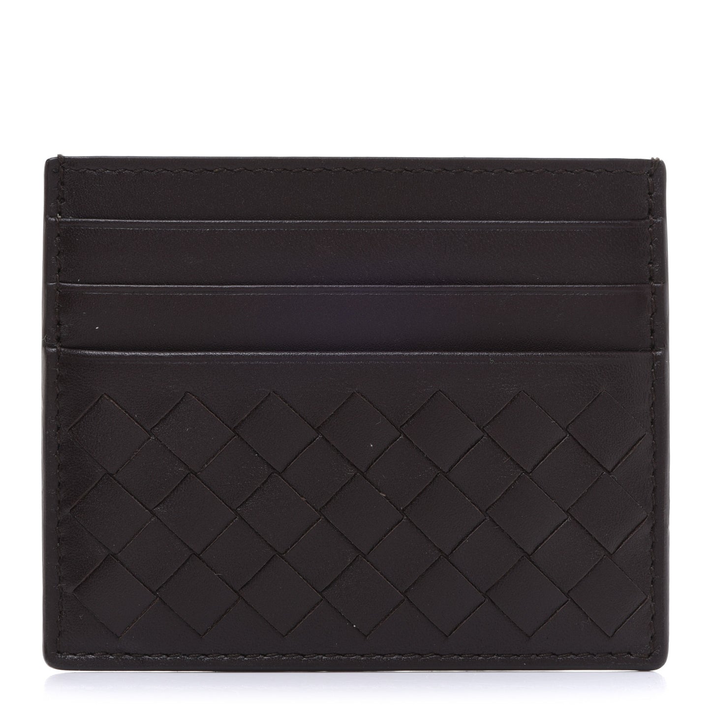 Nappa Intrecciato Card Holder Coffee