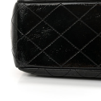 Chanel Crinkled Patent Quilted Jumbo Single Flap Black 11 of 12
