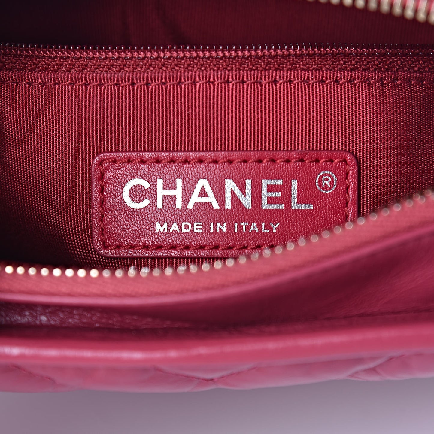 Aged Calfskin Chevron Quilted Small Gabrielle Hobo Dark Pink
