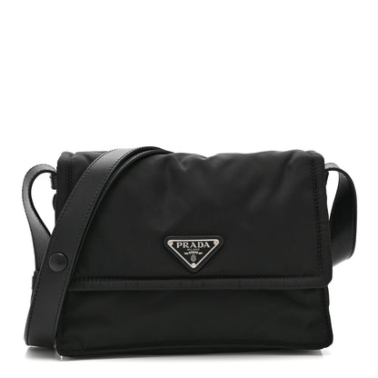 Prada Re-Nylon Vitello Padded Small Flap Shoulder Bag Black 1 of 11