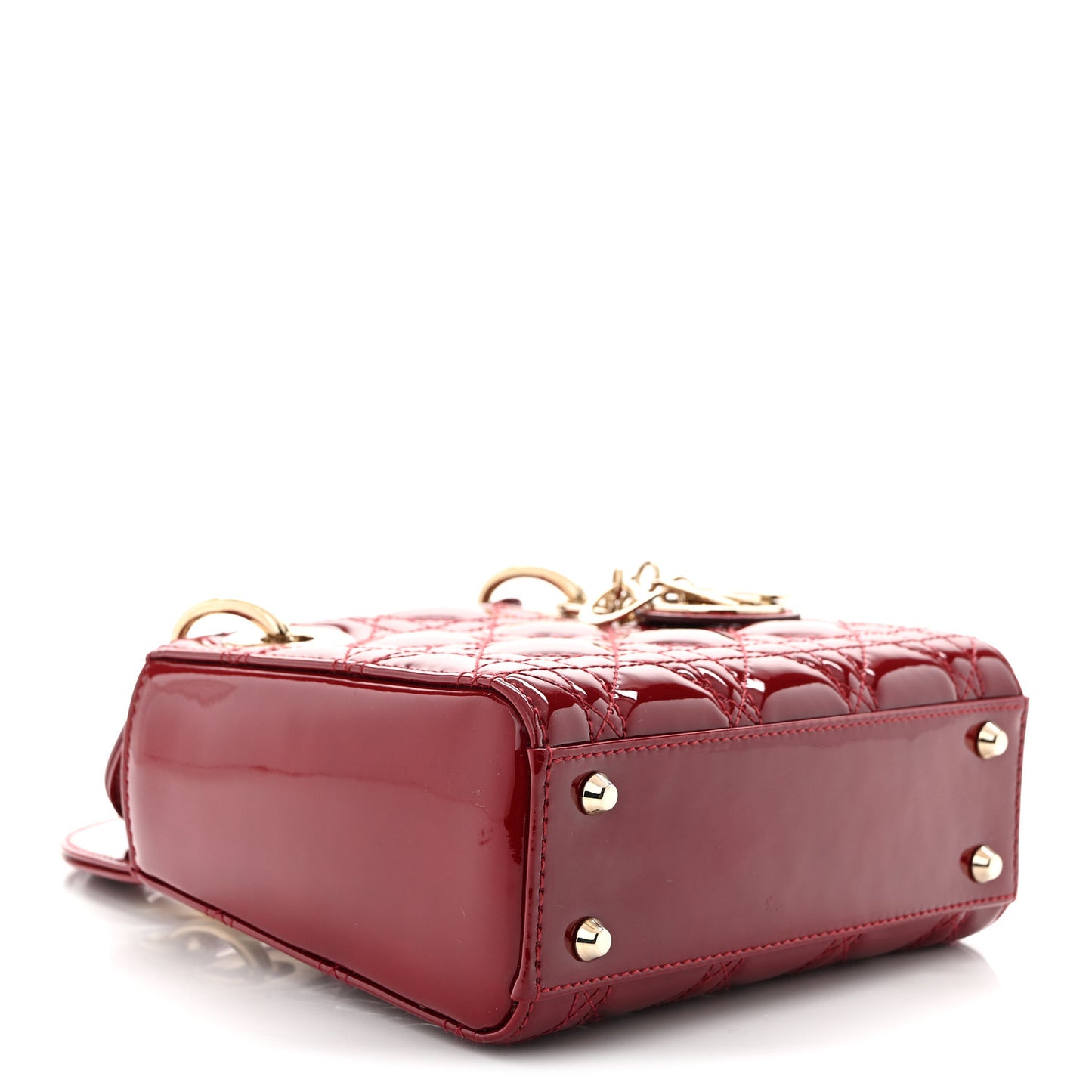 Patent Cannage Mini Lady Dior Red
