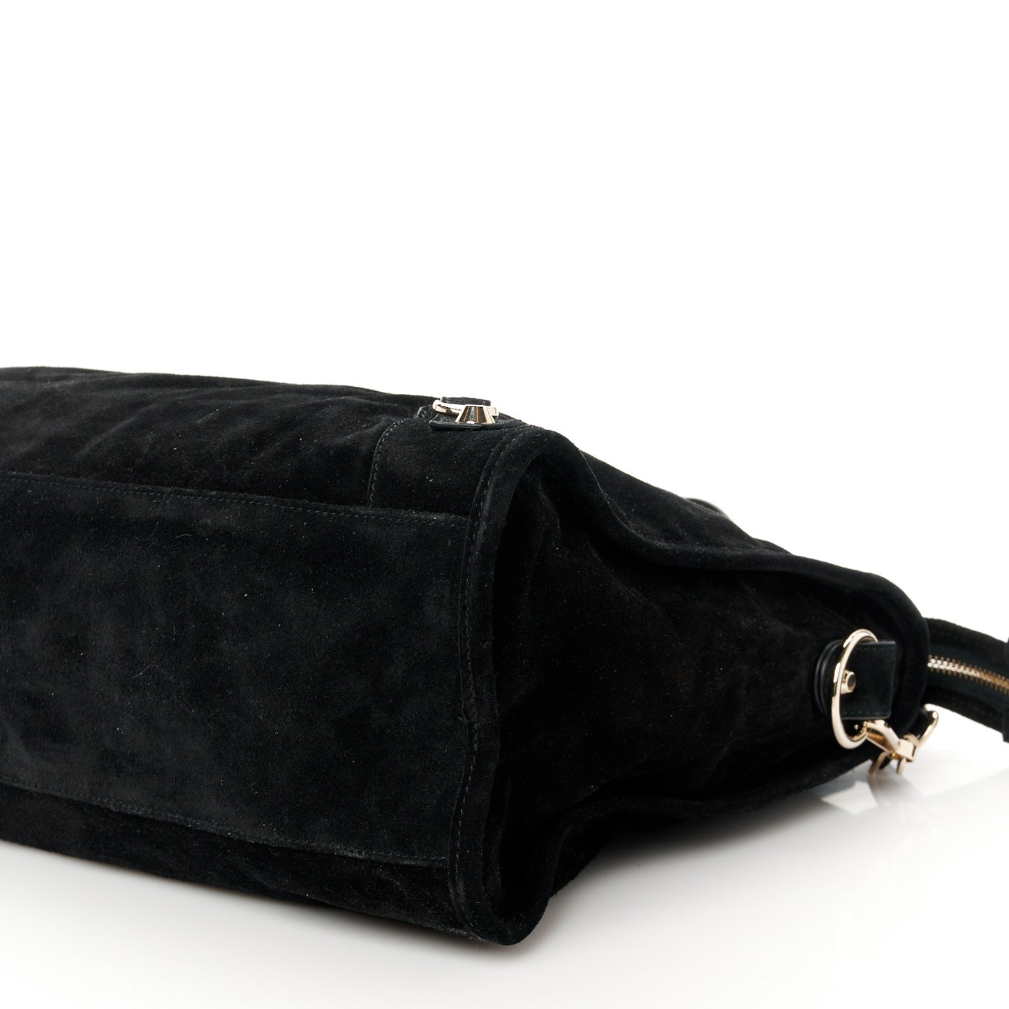 Baby Daim Suede Classic Silver Hardware City Black