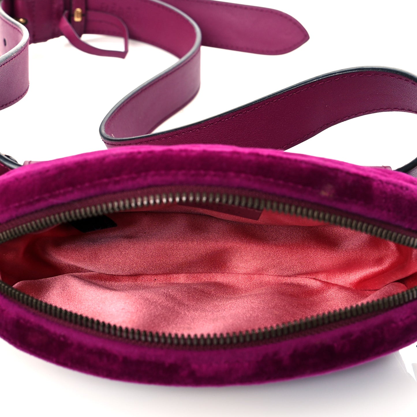Velvet Matelasse GG Marmont Belt Bag 95 38 Fuchsia Violet Cyclamen