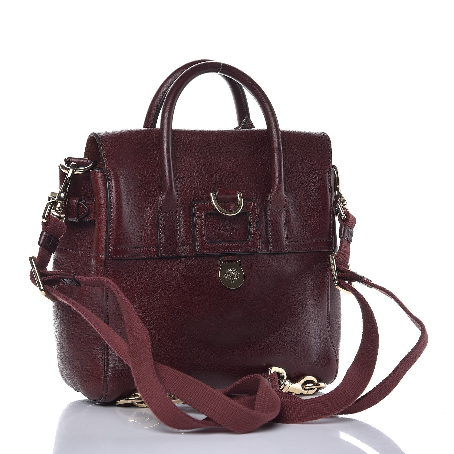 Mulberry Natural Leather Mini Cara Delevingne Convertible Satchel Oxblood 3 of 12