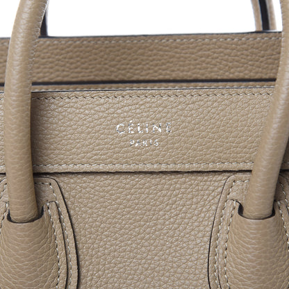 Celine Drummed Calfskin Nano Luggage Dune 10 of 12