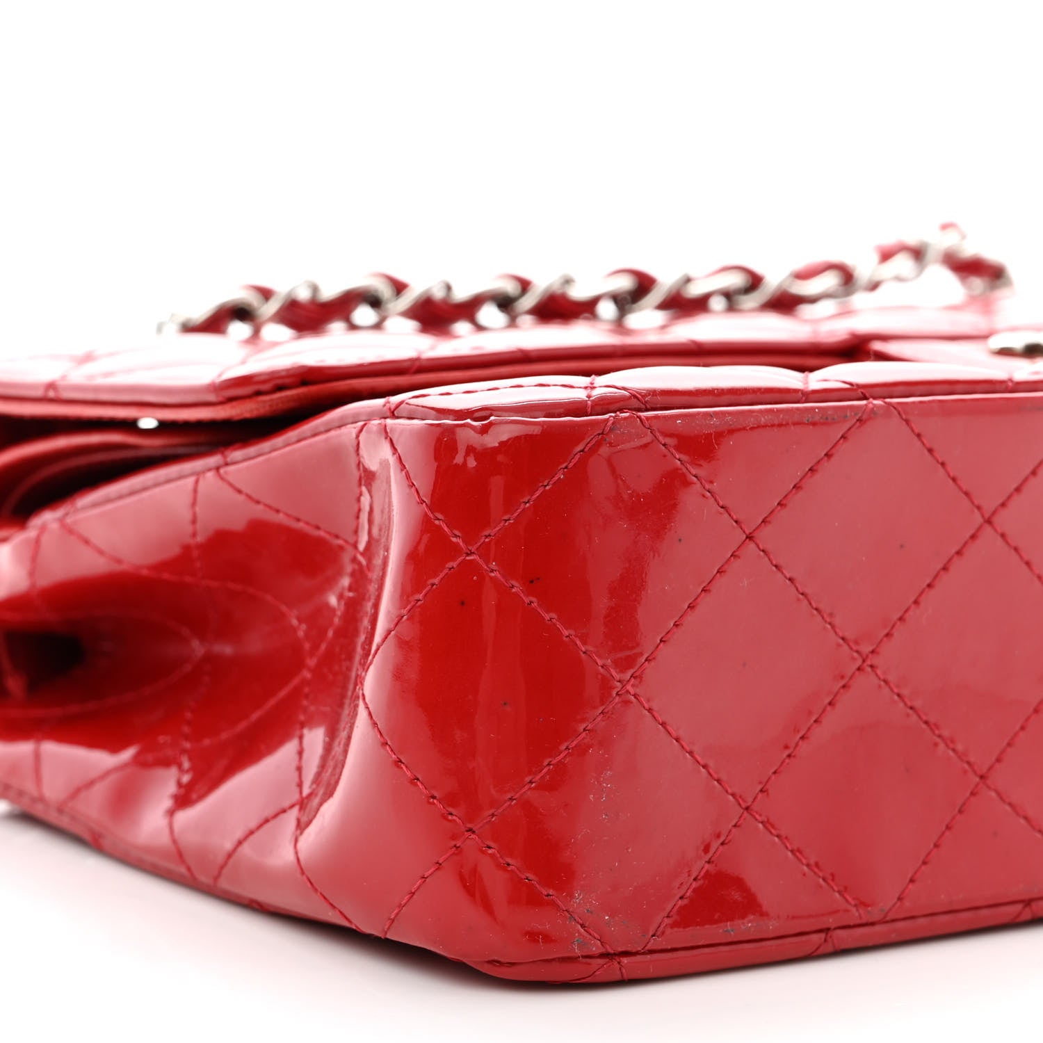 Chanel Patent Calfskin Quilted Medium Double Flap Red 10 of 20