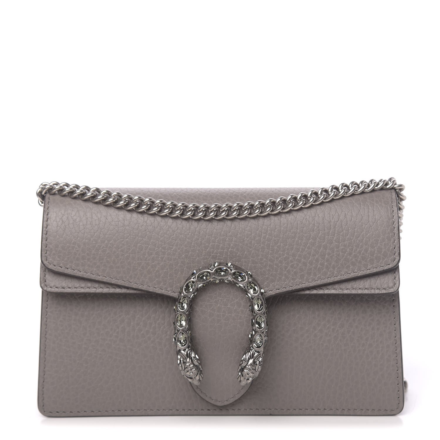 Gucci Dollar Calfskin Crystal Super Mini Dionysus Shoulder Bag Dusty Grey Black Diamond 1 of 10