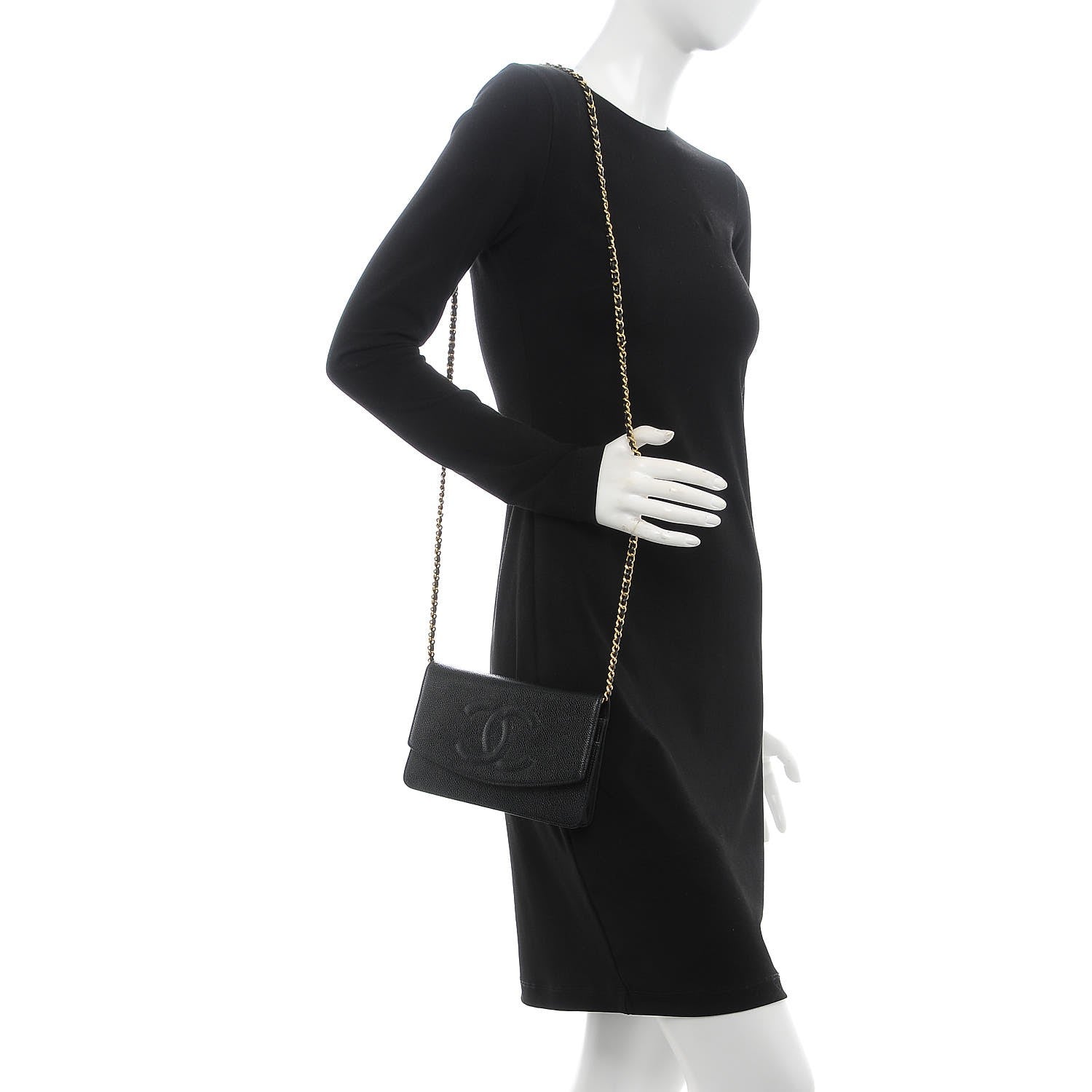 Chanel Caviar Timeless CC Wallet On Chain WOC Black 2 of 10