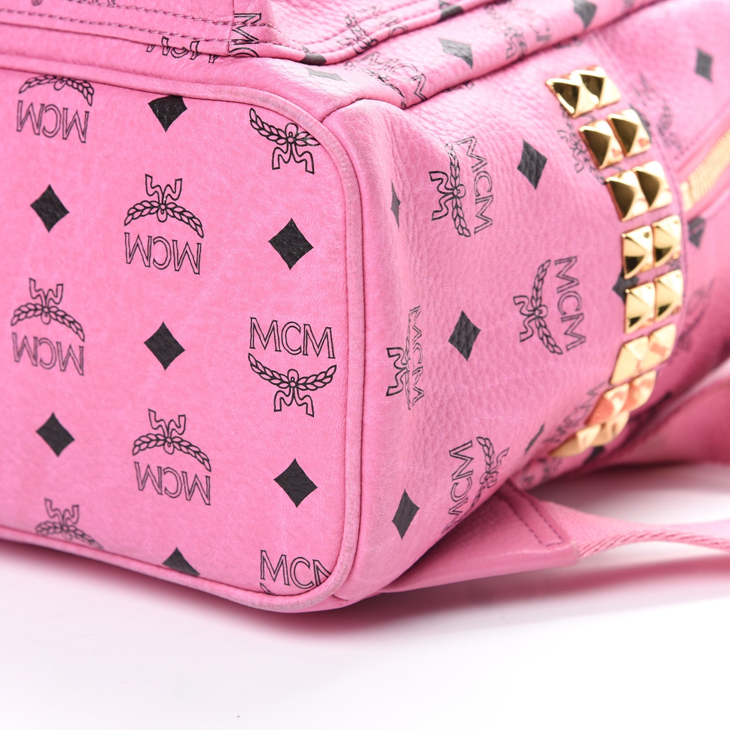 MCM Visetos Small Side Stud Stark Backpack Pink 11 of 14