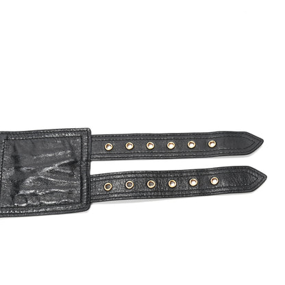 Christian Dior Crinkled Lambskin 135mm Saddle Belt Black 5 of 5