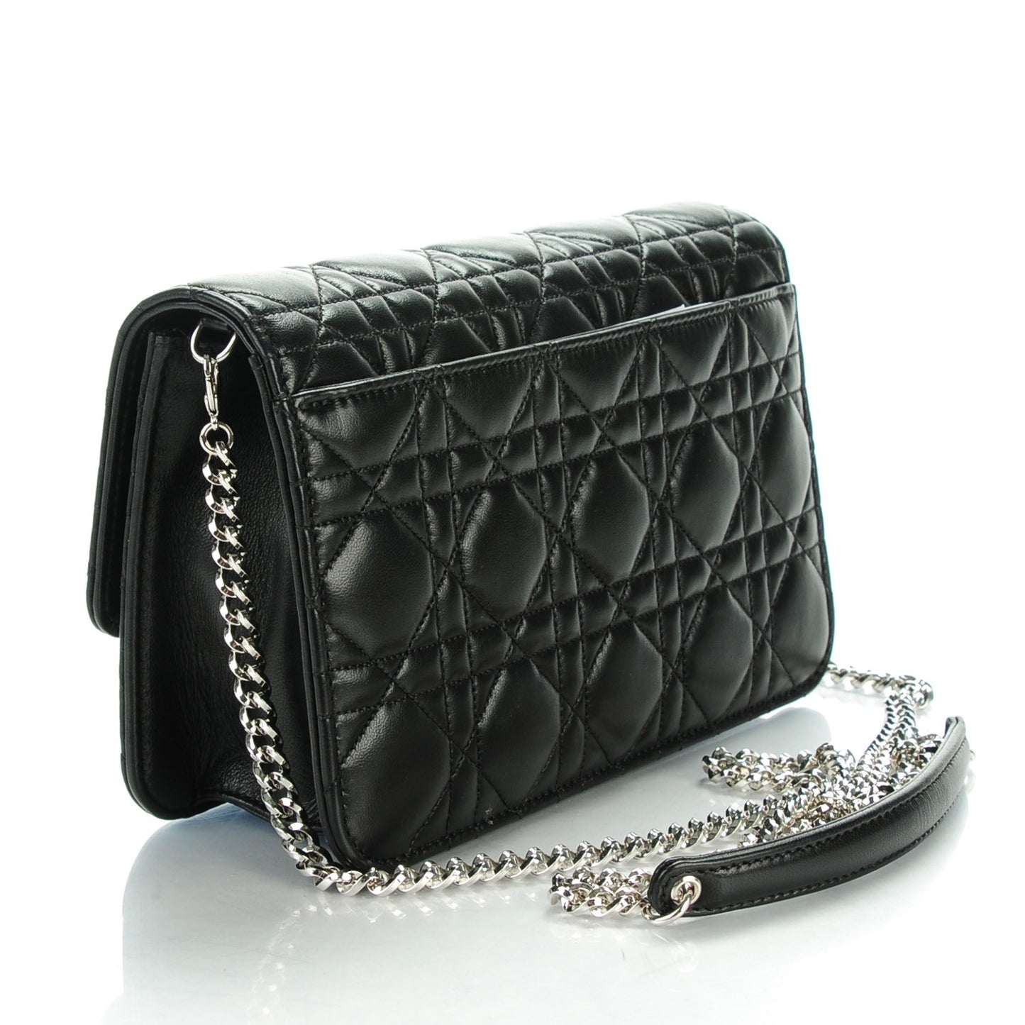 Lambskin Cannage Large Miss Dior Promenade Pouch Black