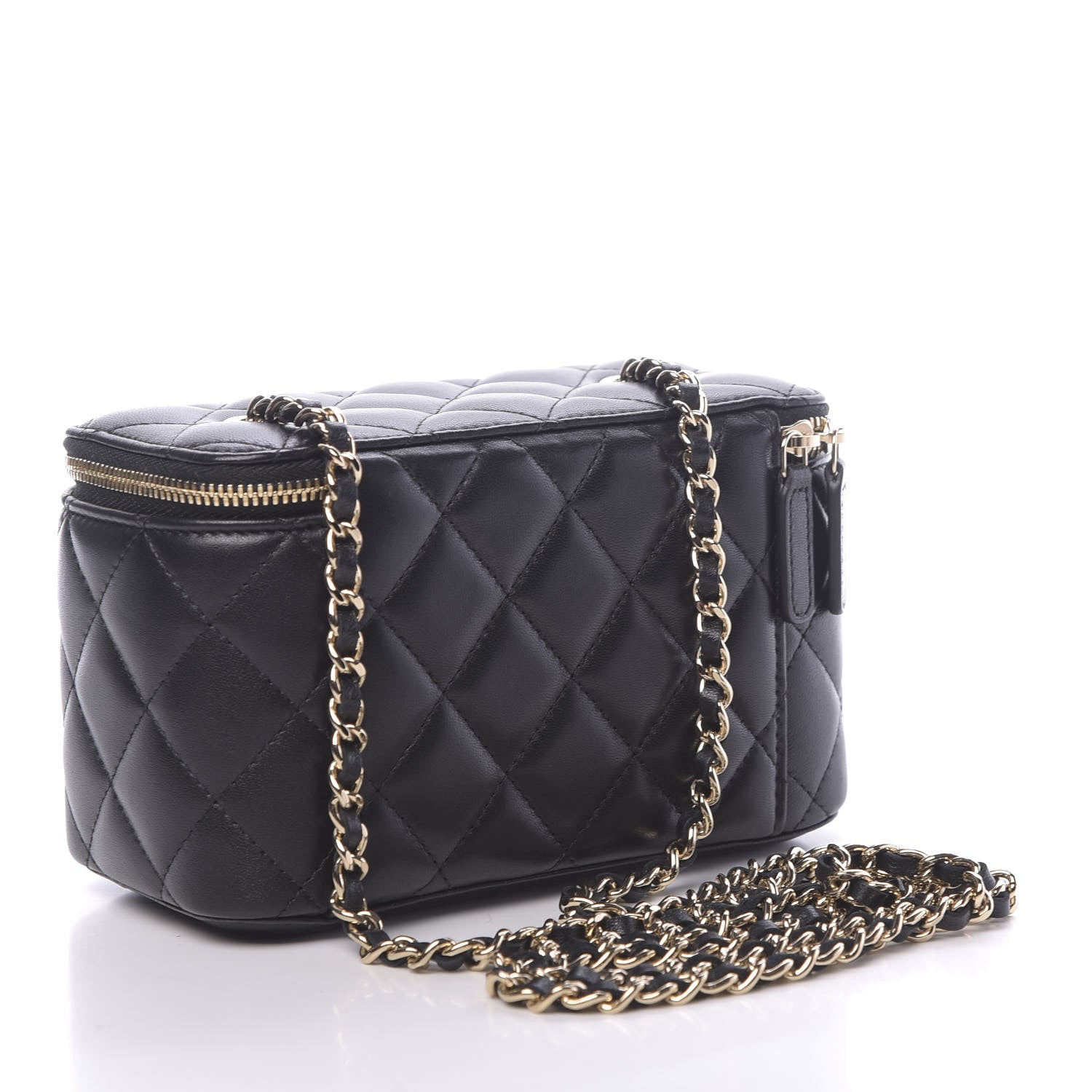 Chanel Lambskin Quilted Small Vanity Case With Chain Black 3 of 11