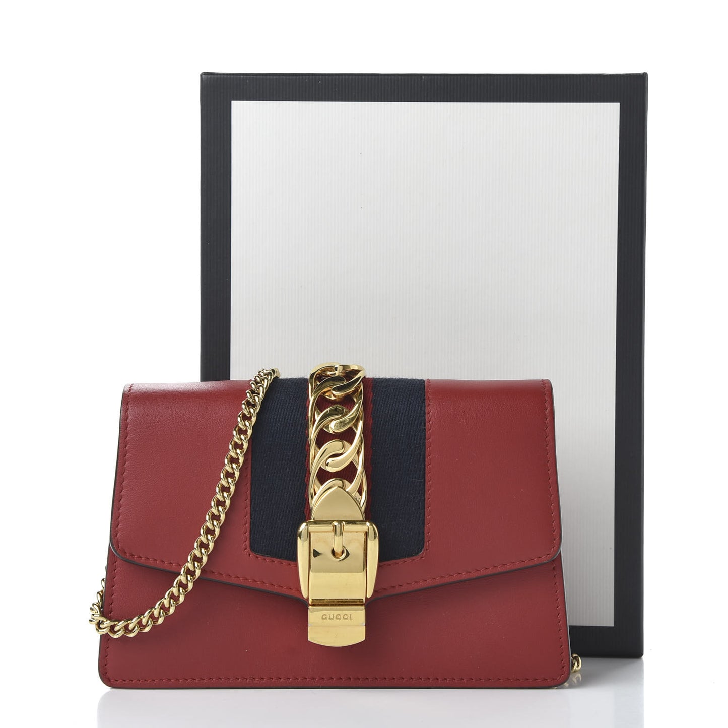 Calfskin Super Mini Sylvie Chain Shoulder Bag Hibiscus Red