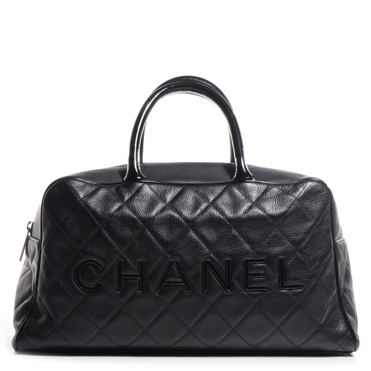 Caviar Patent Large Bowler Black