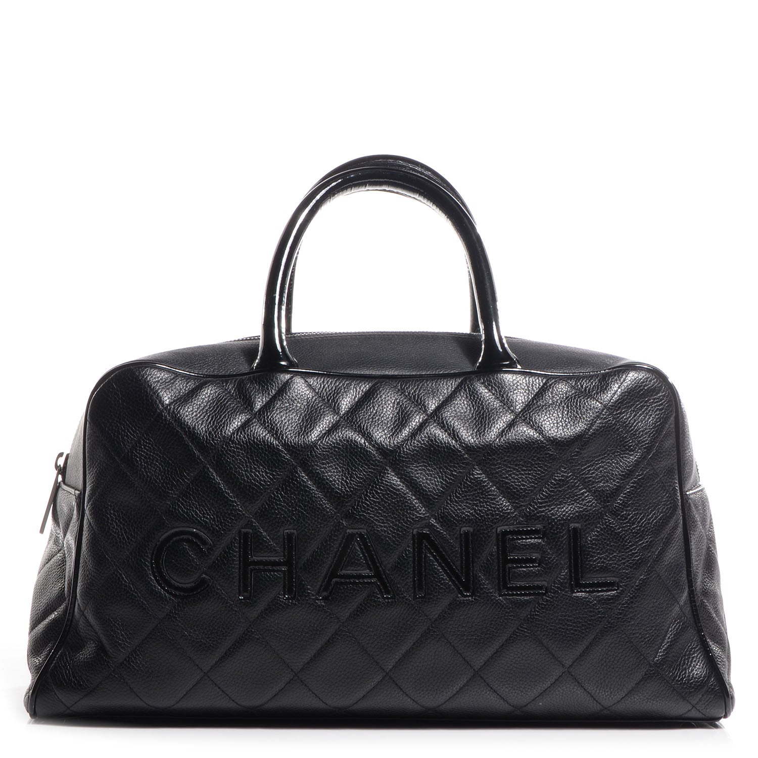 Chanel Caviar Patent Large Bowler Black 1 of 7